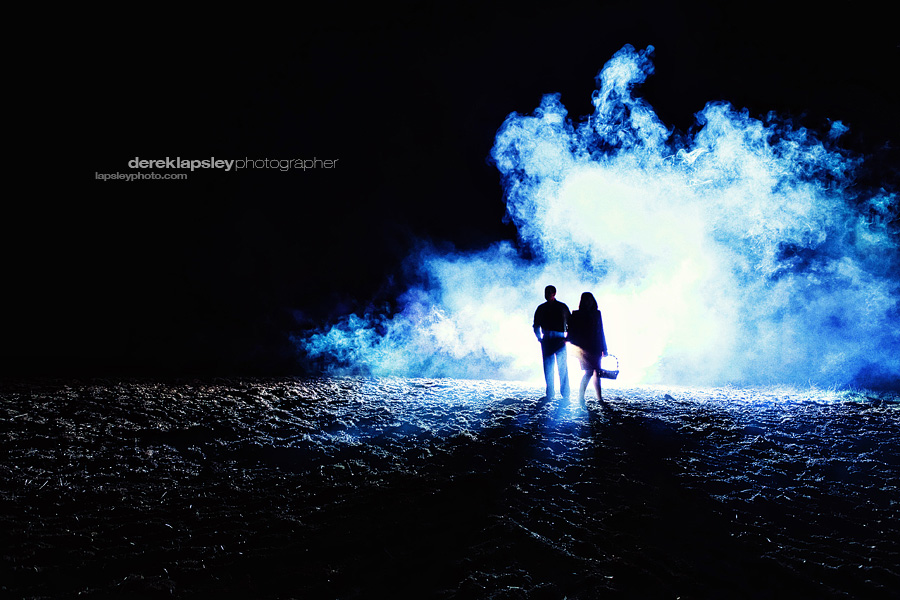 smokey fog edgy engagement picture