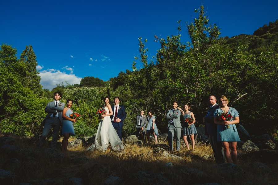 Epic wedding party at Redwood Ranch