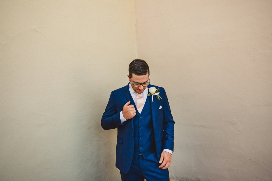 Relaxed groom portrait at Copper River Country Club