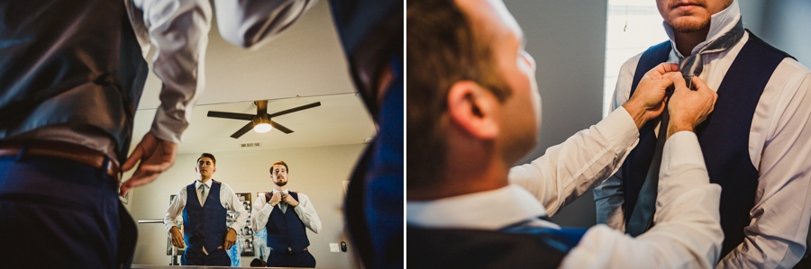 Groom getting ready at The Manor Estate