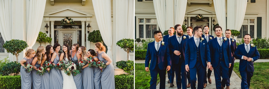 Bridesmaids and groomsmen portraits at The Manor Estate
